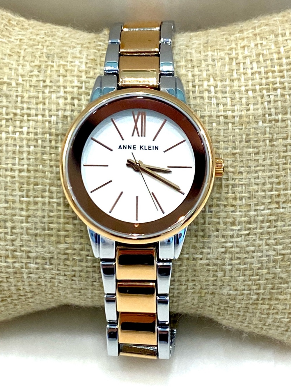 Anne Klein Women's Two-Tone Stainless Steel Watch Rose Gold & Silver Link